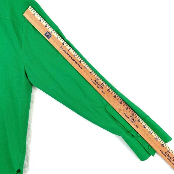 Meshiki Shirt Womens XS Green Linen Blend Oversized Button Shirt Relaxed Fit - Picture 7 of 8